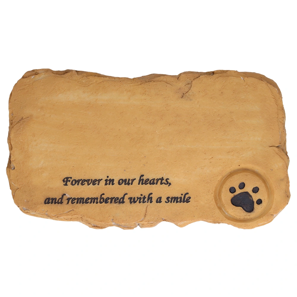 Pet Memorial Tombstone Weatherproof Resin Pet Memorial Garden Stone for Garden Outdoor YardDecoration Bed B Sand Color