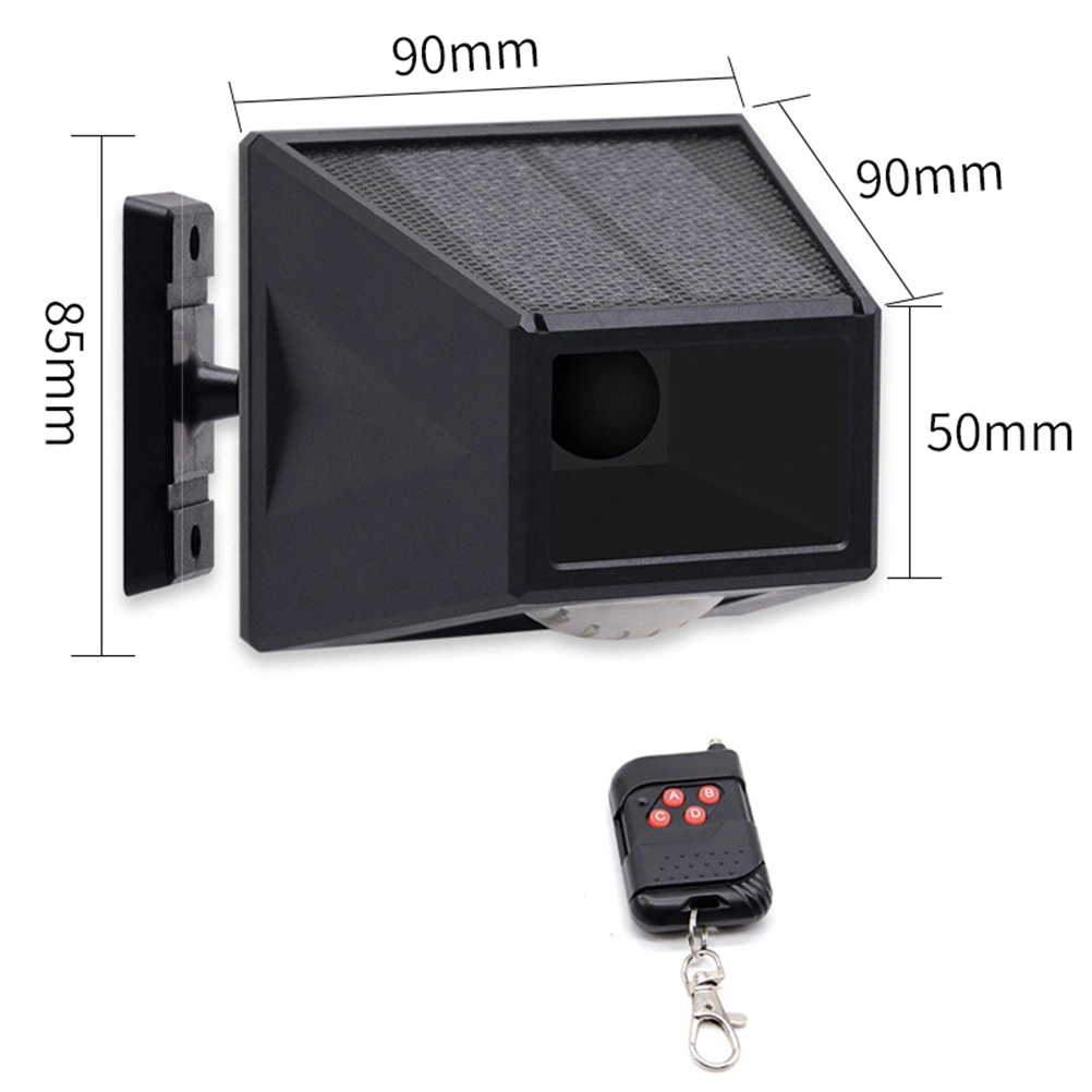Solar Alarm Light with Motion Detector Outdoor Solar Strobe Light Remote Control Sound Alarm for Backyard Patch Farm Garage