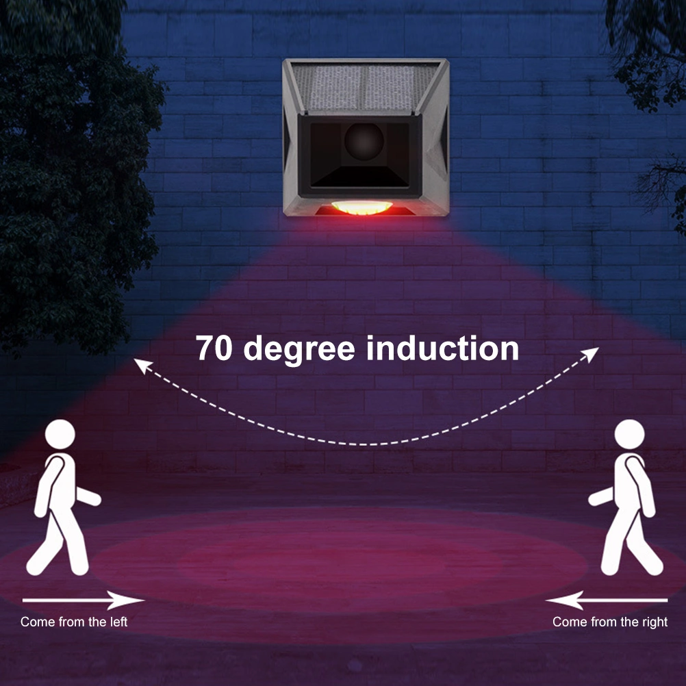 Solar Alarm Light with Motion Detector Outdoor Solar Strobe Light Remote Control Sound Alarm for Backyard Patch Farm Garage