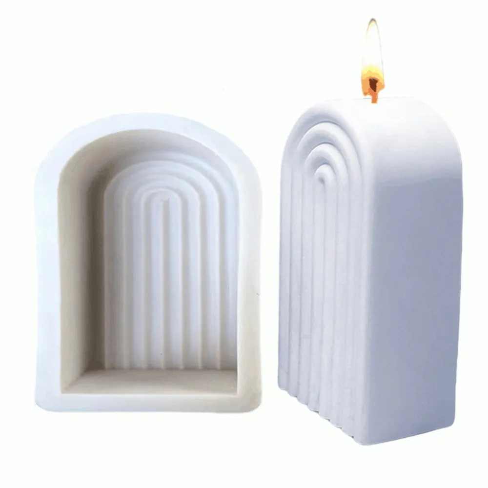 Arch Geometric Shape Aromatherapy Candle Mould Silicone Wax Gypsum Mold DIY N Shaped Home Decoration Mold