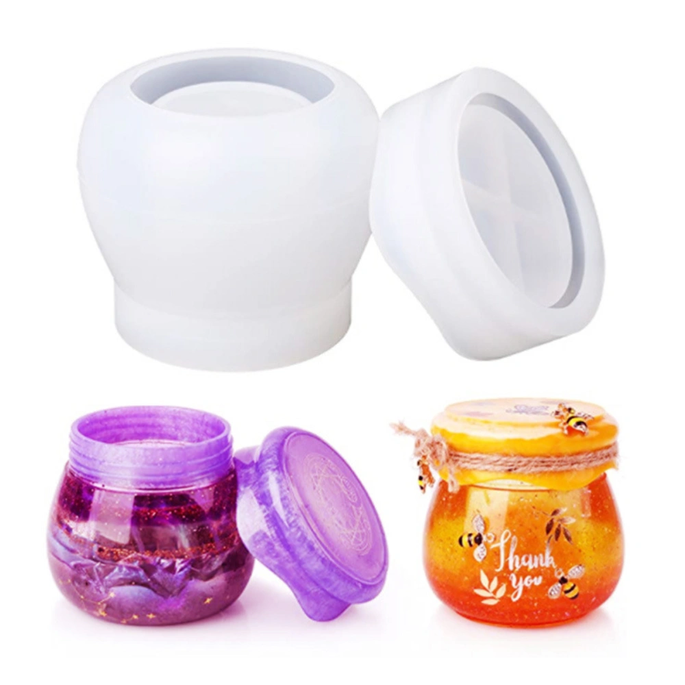 DIY Resin Silicone Moulds Epoxy Resin Storage Jars Casting Resin Moulds with Lid Set for Storage Jewelry Makeup Brush