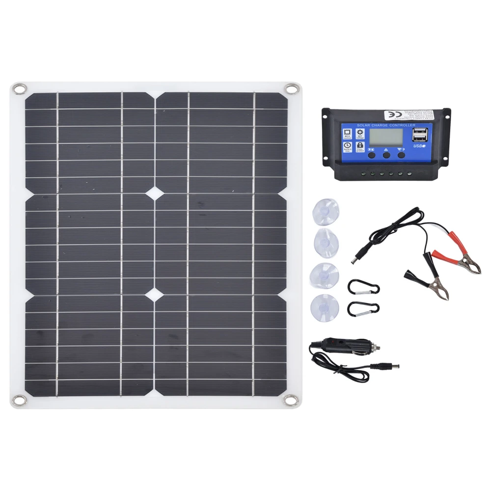 20W 20V 30A Dual USB Port Solar Panel Versatile Portable Monocrystalline Silicon Solar Panel Charger