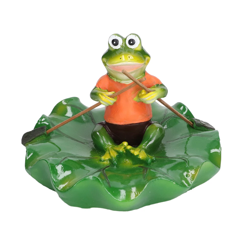 Simulation Resin Floating Lotus Leaf Frogs Ornament Fish Pond Fountain Landscape Decor