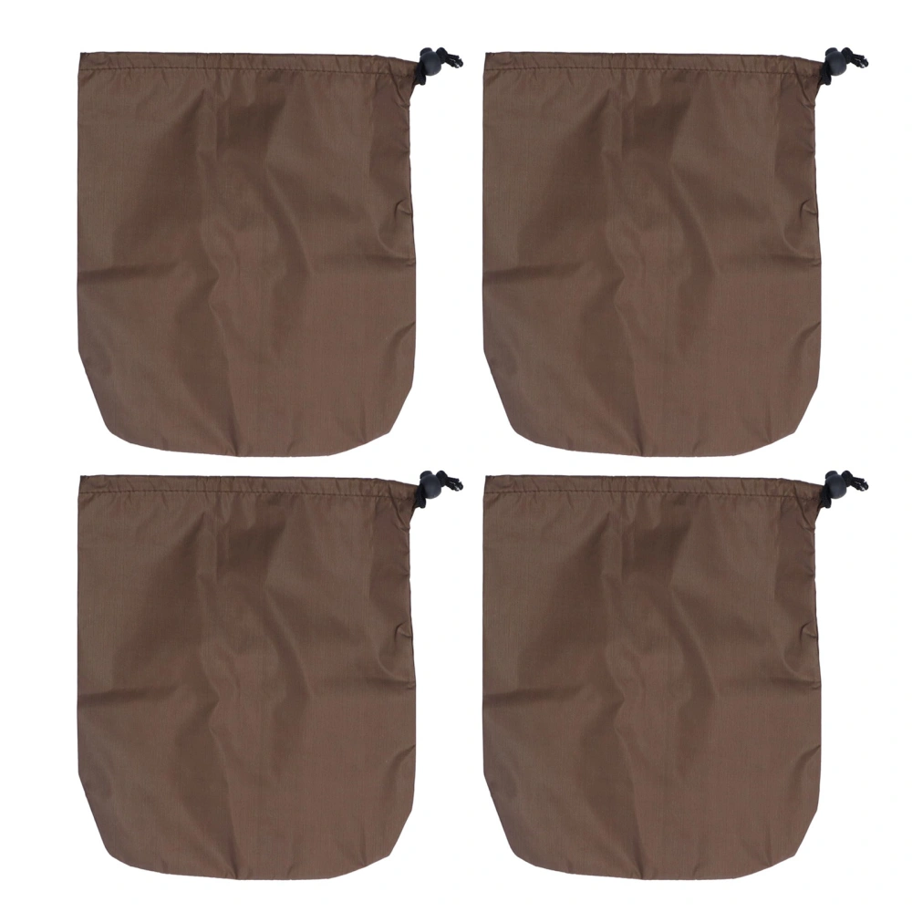 4PCS Car Rearview Mirror Protective Cover 190T Polyester Taffeta Faucet Frost Guard CoverBrown