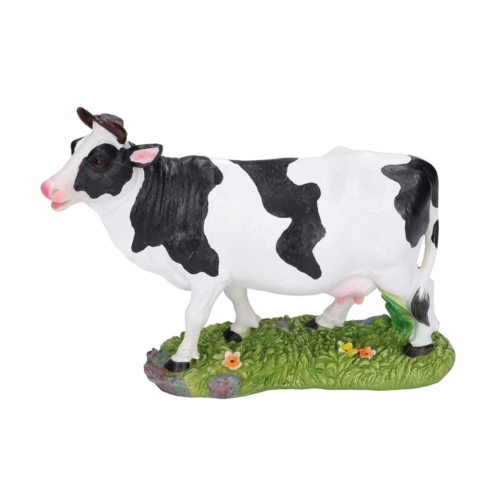 Animals Figures Statue Resin Miniature Cow Figurines for Desktop Garden Decoration