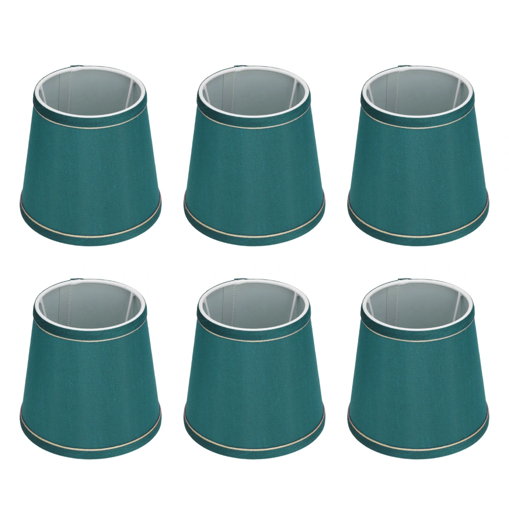 6PCS Fabric Lampshade Modern Simple Fabric Light Lampshade Phnom Penh Craftsmanship for E14 LampDark Green (PX198)