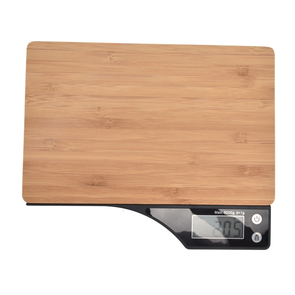 Mini Digital Food Scale Portable High Accuracy Bamboo Panel Kitchen Electric Scale for Cooking