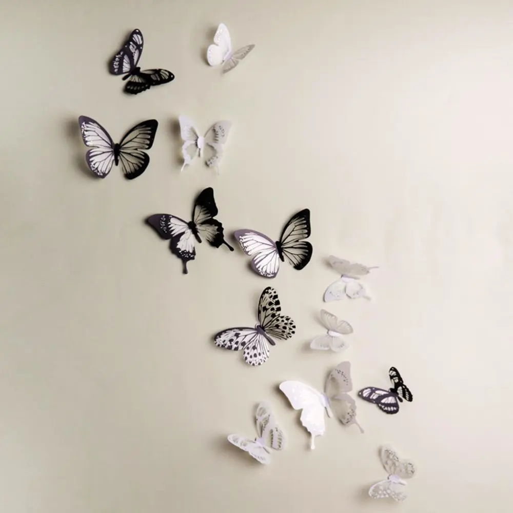 18PCS 3D Butterfly Wall Stickers Decals Removable Room Mural Decals Decoration for Kids Bedroom Classroom Party Decor DIY Gift