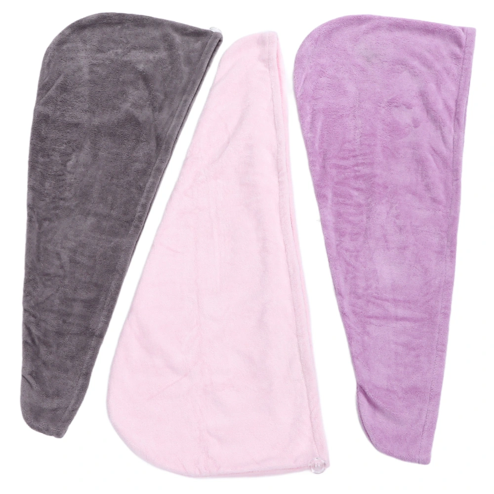 3Pcs Microfiber Hair Towel Wrap Twist Hair Drying Towel Thick Solid Quick Dry for Exercise Swim Hairdressing