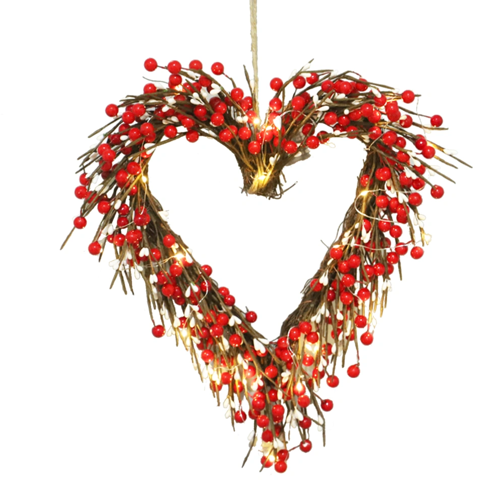 Valentine's Day Wreath Heart Shaped Wreath Spring Festival Decoration Home Living Room Hanging