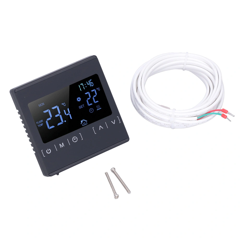 Touch Screen Thermostat Dual Temperature Control 16A Electric Floor Heating Thermoregulator AC85V‑240V