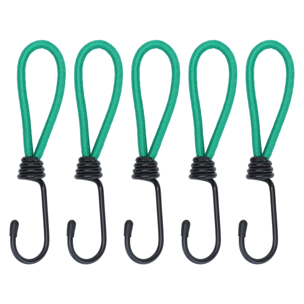 5pcs Canopy Hooks Multifunctional Portable Green Elastic Rope Buckles for Outdoor Camping Canopy Tent Fixing