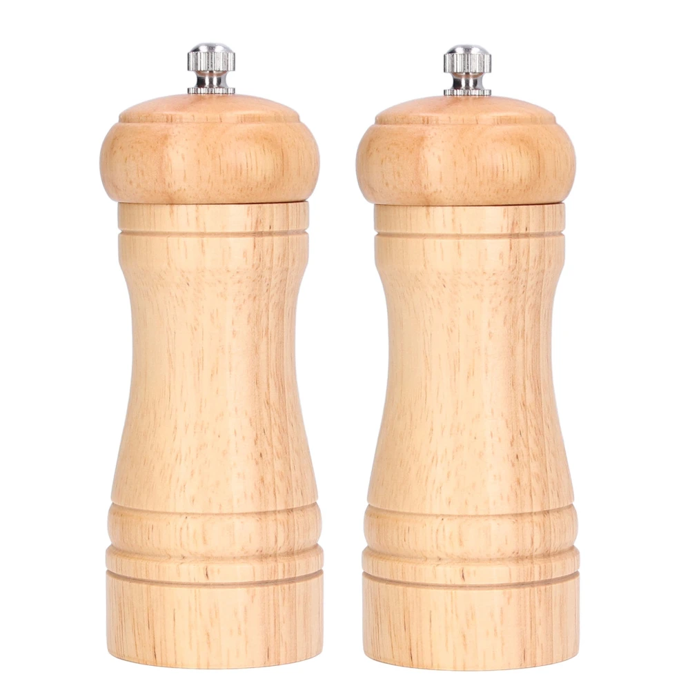 2pcs Wood Salt and Pepper Grinder Adjustable Coarseness Wooden Pepper Shaker for Kitchen SeasoningHeight 14.5cm / 5.7in