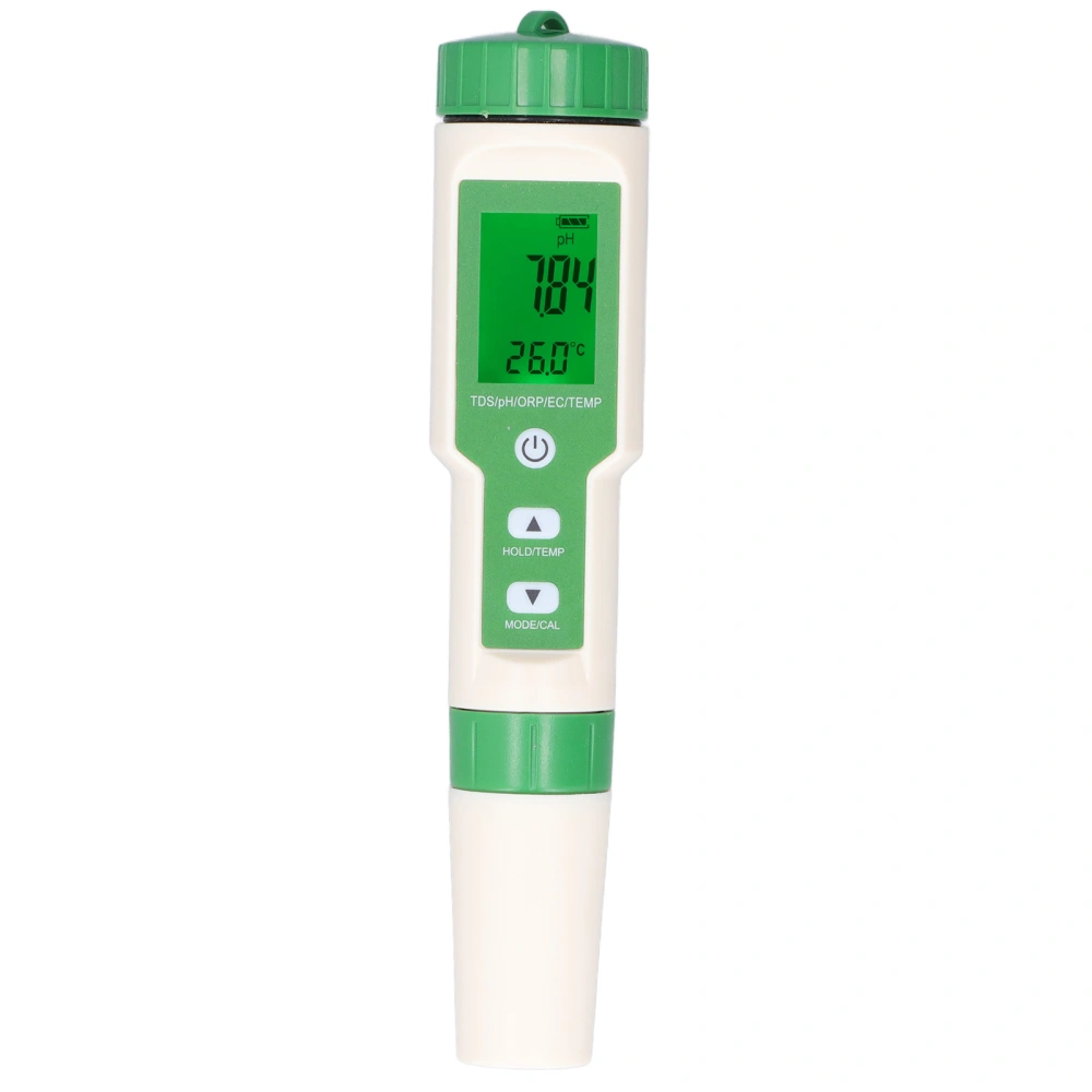 PH Tester with Backlight Digital Water Quality Meter High Accuracy 5 in 1 PH TDS EC ORP Temperature Detector