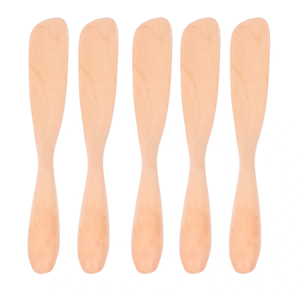 5PCS Wooden Butter Knife Jam Cheese Spreader Tableware for Japanese Style for Bread Facial MaskBurlywood