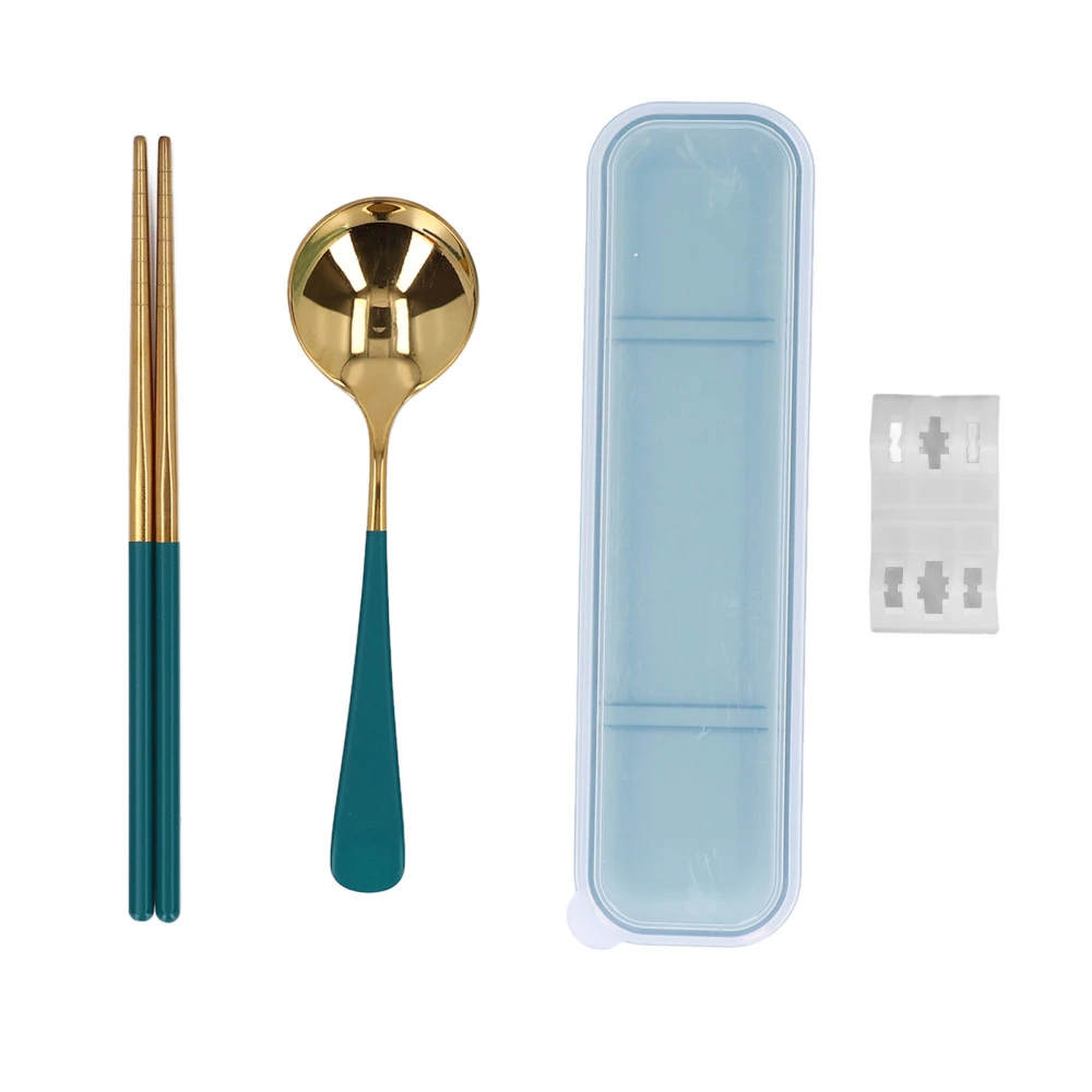 Flatware Sets Exquisite Appearance Mirror Reflection Environmental Friendly Reusable Cutlery SetGreen Gold