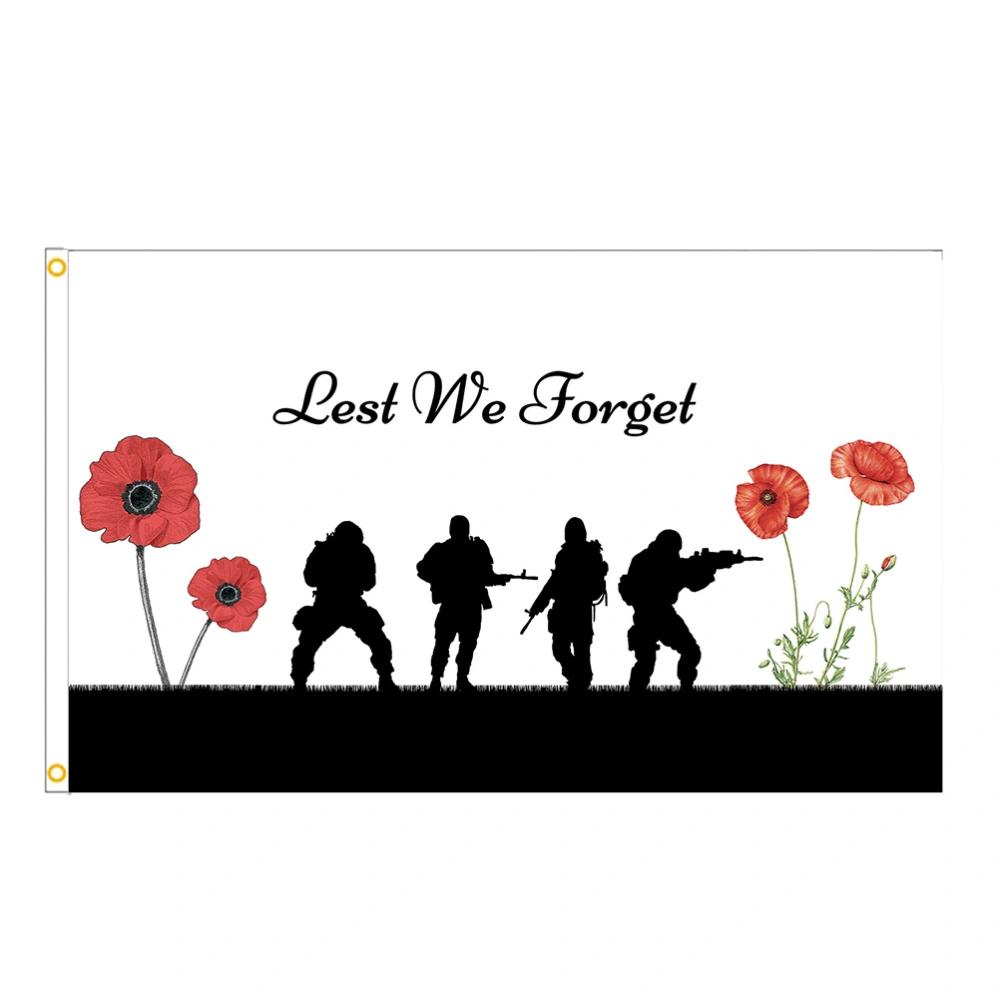 90 x 150cm Remembrance Day Banner Flag for House Outdoor Flag Single Layer Polyester Banner