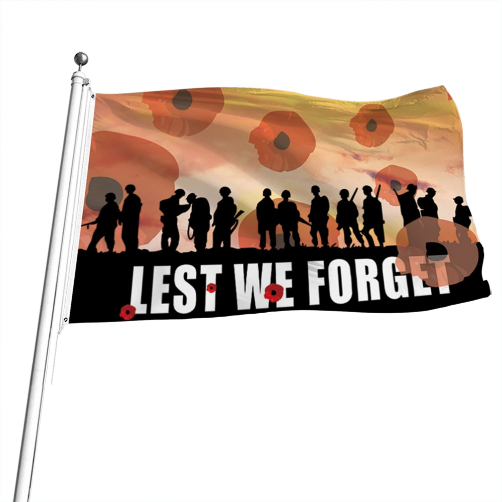 Remembrance Day Flag Polyester Flag Single Side Heavy Duty Flag for Heroes Moderating Remembrance