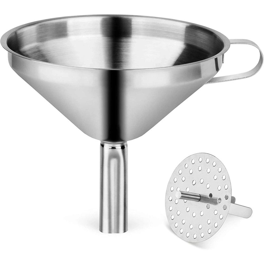 Stainless Steel Funnel Kitchen Oil Liquid Funnel Wide Mouth Funnel Household Kitchen Tools