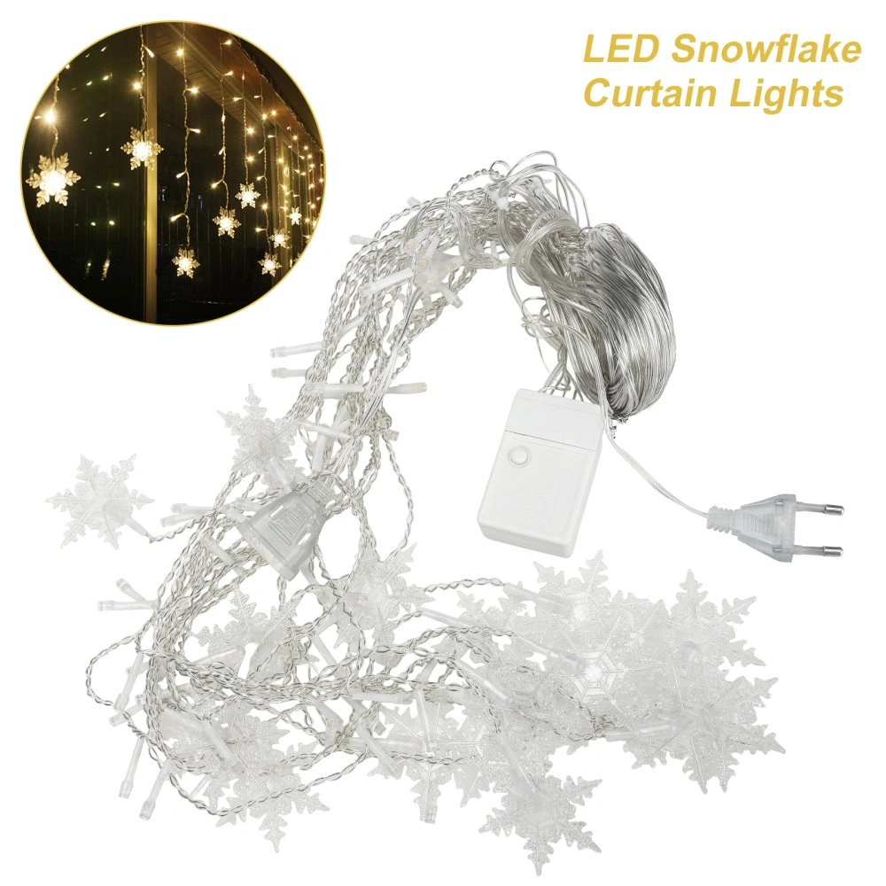 LED Snowflakes Curtain Lights String For Christmas