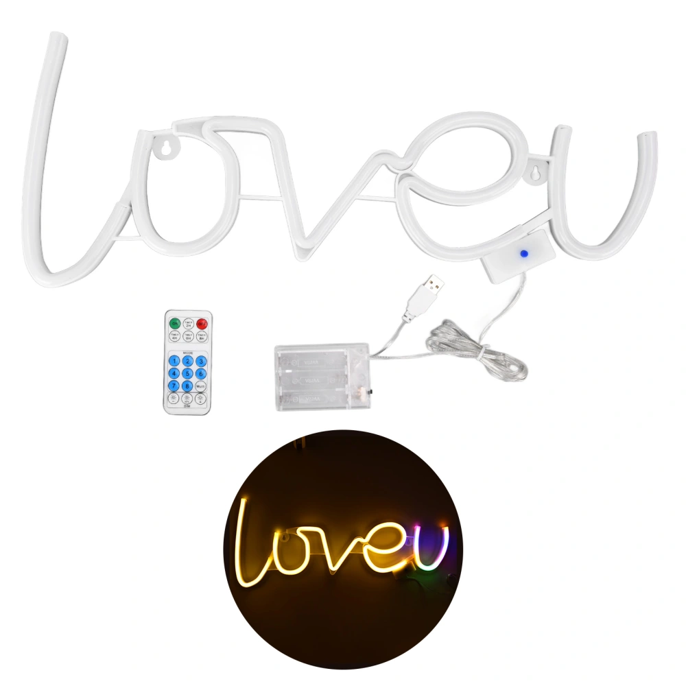 LOVEU Neon Light LED 18 Keys 8 Modes Timing Remote Control USB Light for Home Decoration 300LMWarm White + Colorful Light