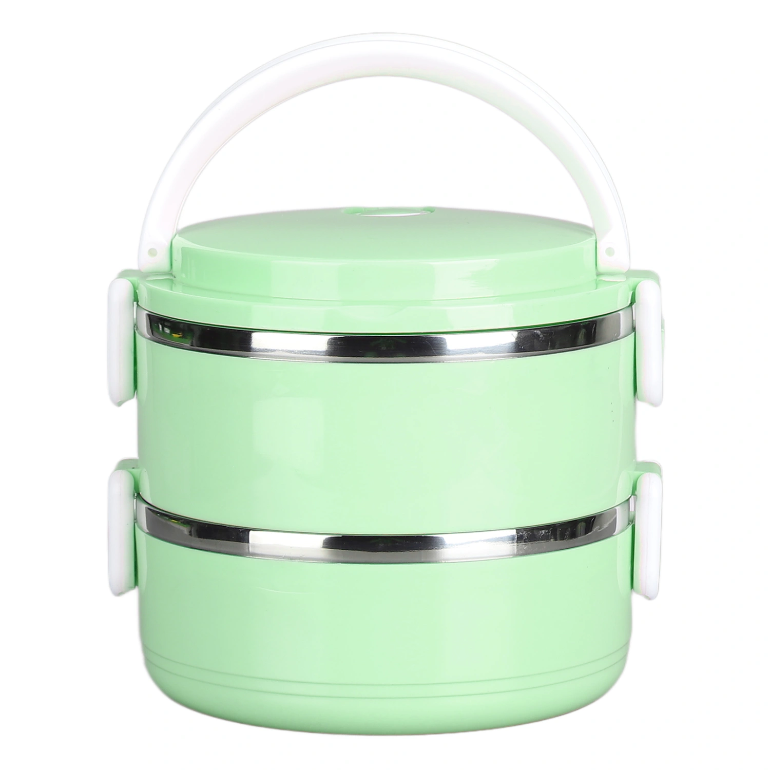 Thermal Lunch Box Stackable Hot Food Insulated Box 304 Stainless Steel Round Lunchbox Sealed Food ContainersDouble Layer 304 Thickened ( Green )