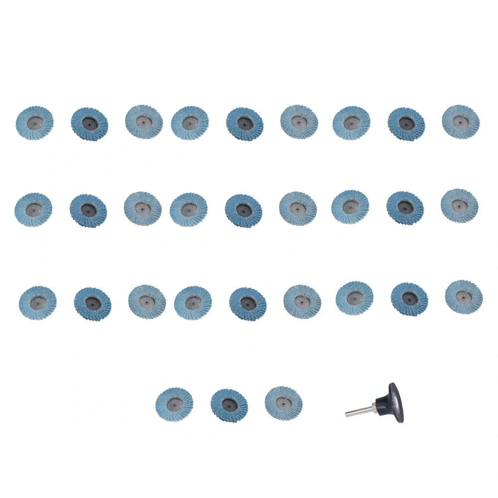 31PCS 2in/5cm Flat Flap Disc 40/60/80 Grits Blue Zirconia Alumina for Grinding Blending Sanding