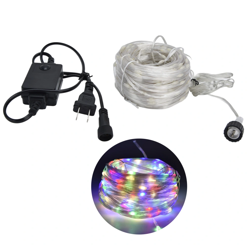 LED Copper Wire Light 164ft 400LED Low Voltage Safe Waterproof Light String Decoration for Garden Party ChristmasUS Plug 100‑240V Colorful Light