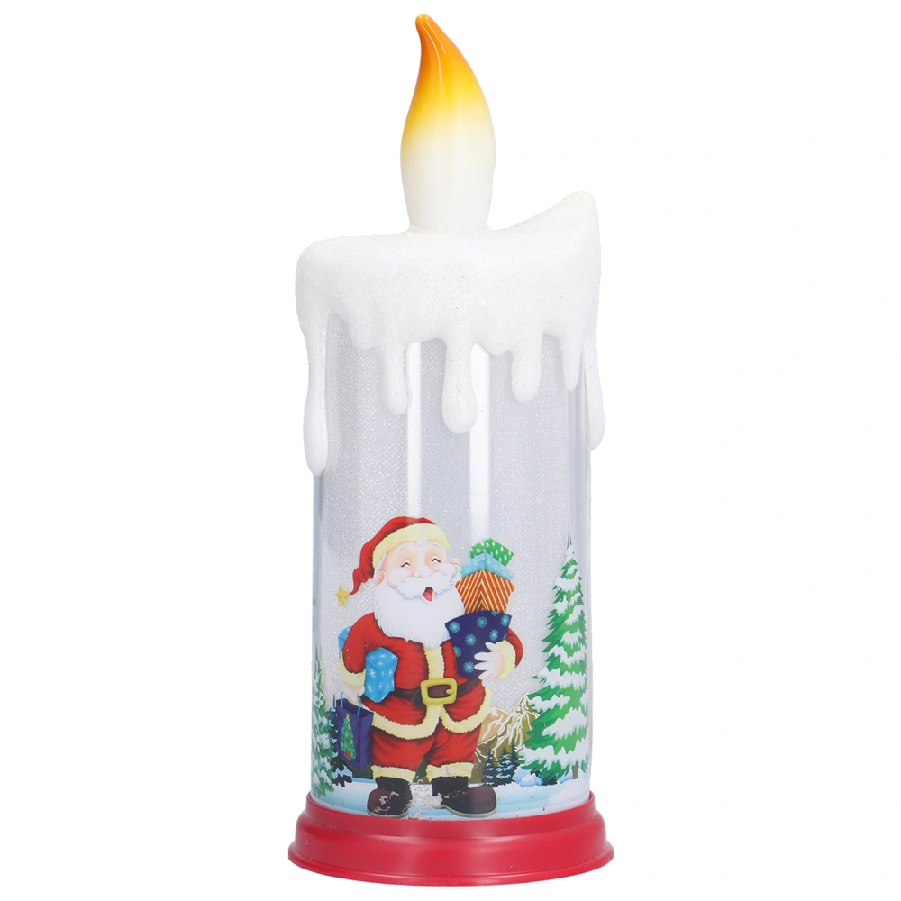 Christmas Flameless Candles LED Simulation Flame Santa Decorating Night Light for ChristmasType C Elderly