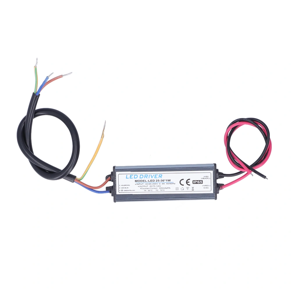 DIY LED Driver Input AC95‑265V Output DC75‑126V 300mA Power Supply Lighting Transformer with Cables