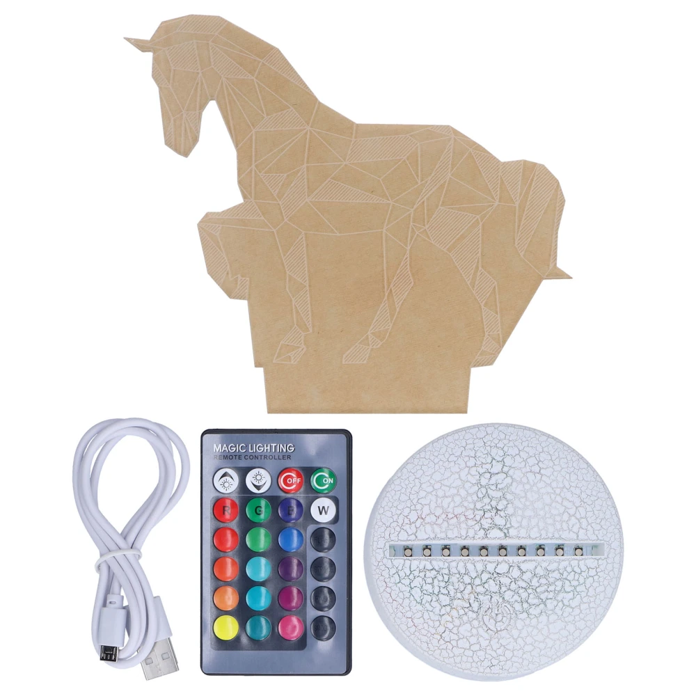 3D Night Light 16 Colors Dimmable 4 Flash Modes Remote Control Decorative Lamp for Kids