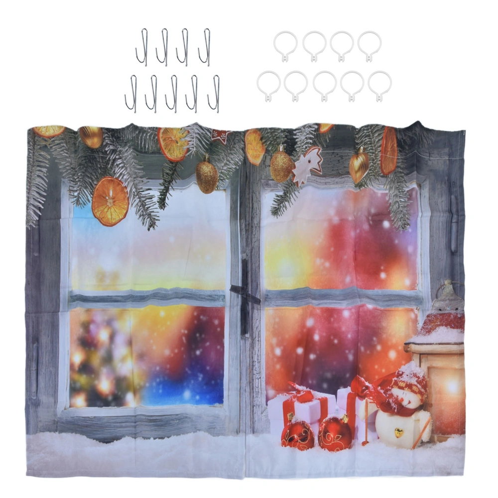 Personality Winter Curtain Creative Christmas Curtain 3D Digital Printing Blackout Curtains150x166cm