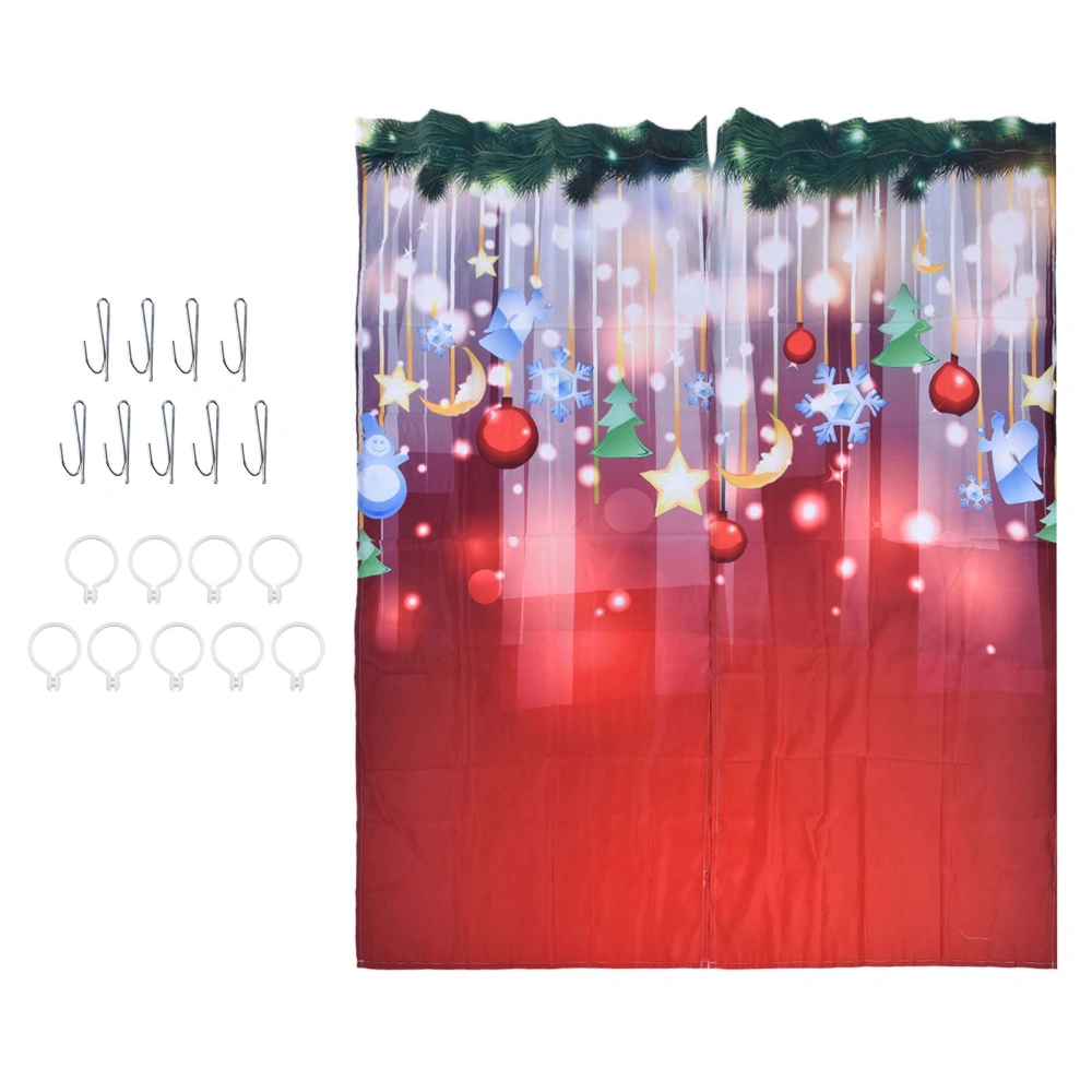 3D Digital Printing Christmas Curtain Individuality Creativity Blackout Curtain for Christmas Decoration150x166cm