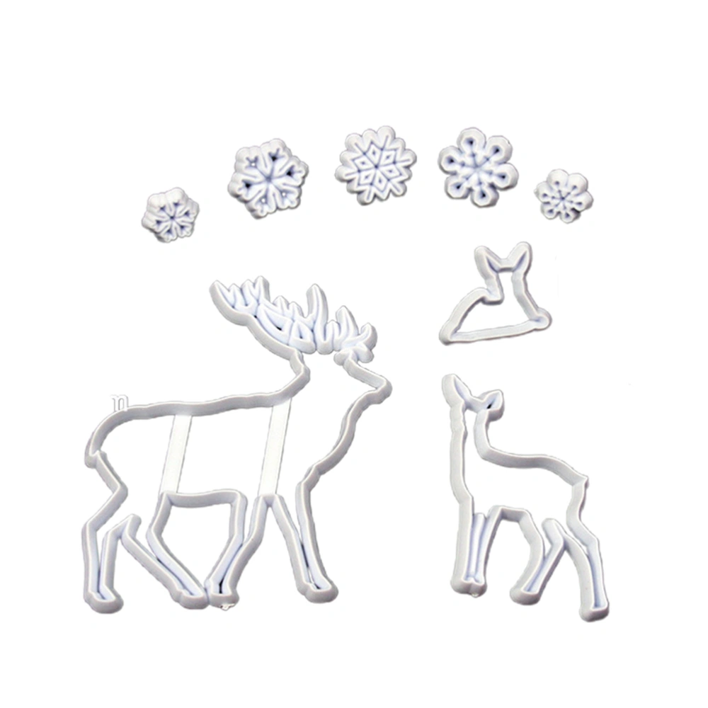 Christmas Biscuit Mold Xmas Tree Santa Claus Snowflake Snowman Reindeer Shapes Mold Baking Tray for Candy Pudding Jelly Cake Soap