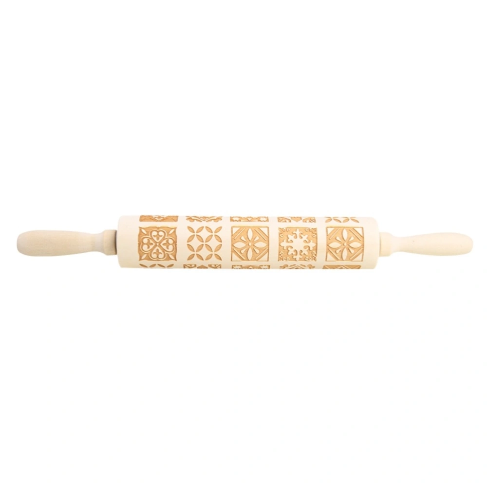 Christmas Engraved Rolling Pin Wooden Embossing Rolling Dough Roller 20 Patterned Pastry Roller for Xmas Baking Embossed