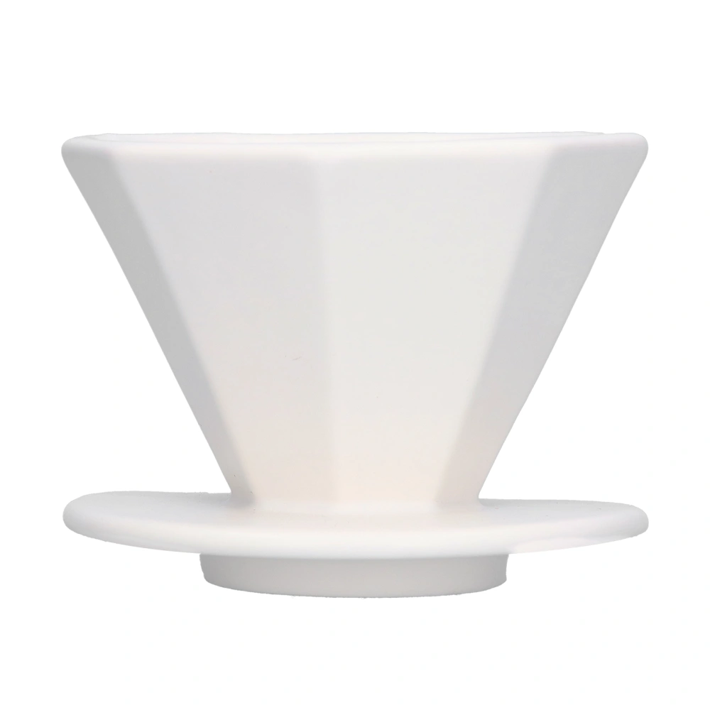 Coffee Dripper Ceramic Convenient Reliable Exquisite Portable Size Simple Design Pour Over Coffee DripperWhite