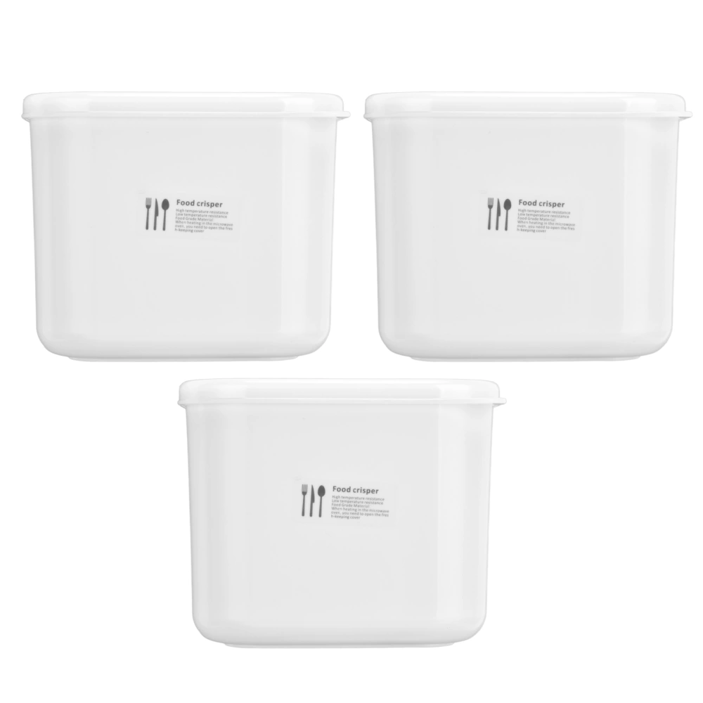 3pcs Bento Lunch Box Leakproof 1000ml Food Storage Container for Microwave Refrigerator