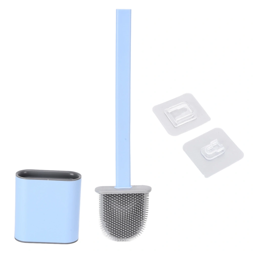 Toilet Brush with Base Set Long Handle Toilet Cleaning Brush for Household Bathroom SuppliesBlue