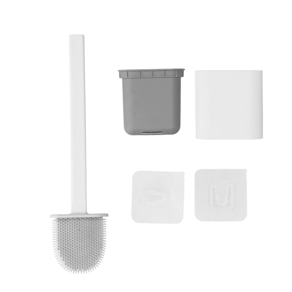 Wall Mounted Toilet Brush Set Household Toilet Cleaning Brush for Bathroom Home HotelWhite