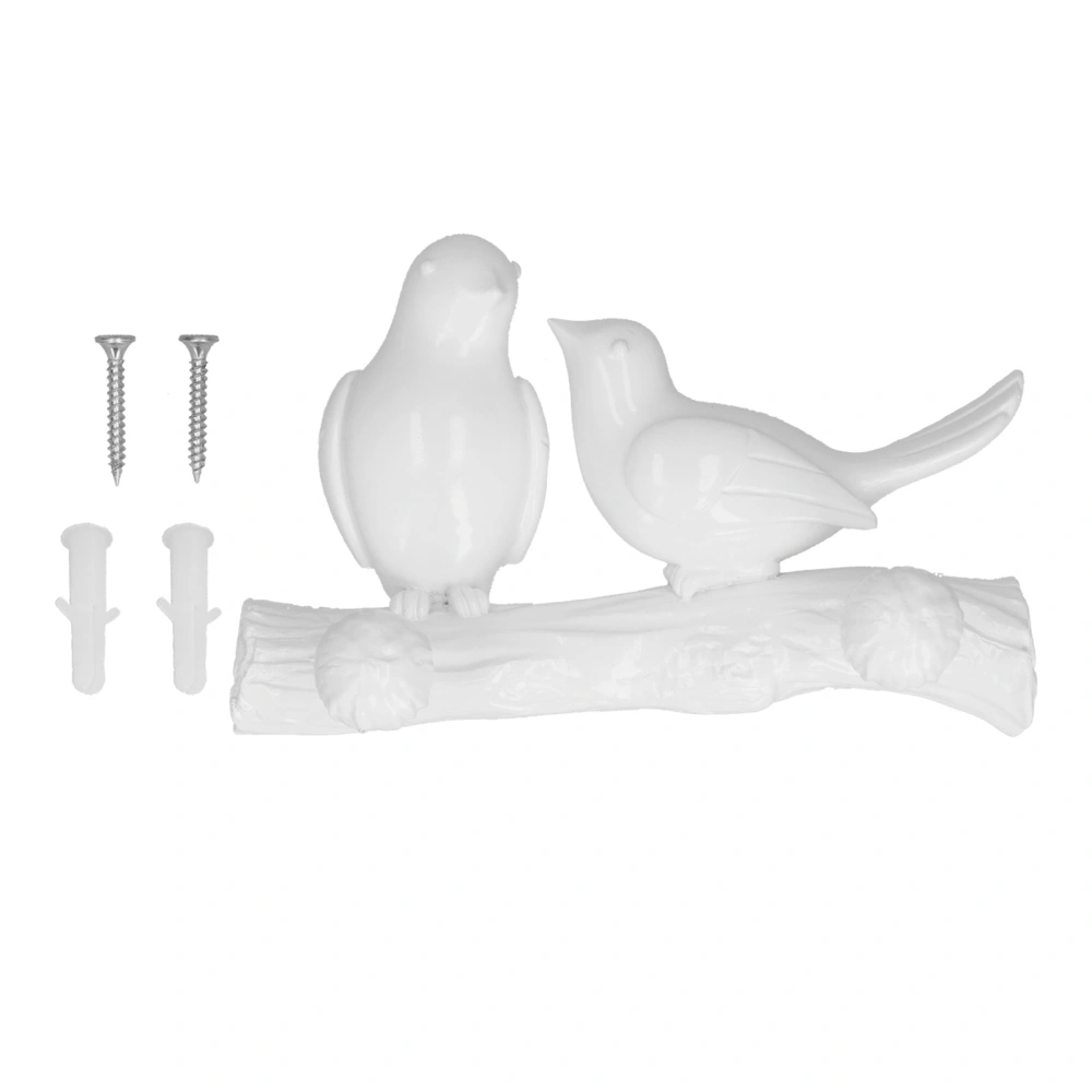 Coat Hook Resin Bird Key Hanger Wall Mounted Hat Towel Bag Hanger for Home Living Room KitchenWhite