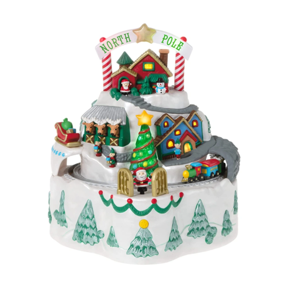 Christmas Village Ornament North Pole Village Ornament Xmas Snow House Village Scene Decorations New Year Gift