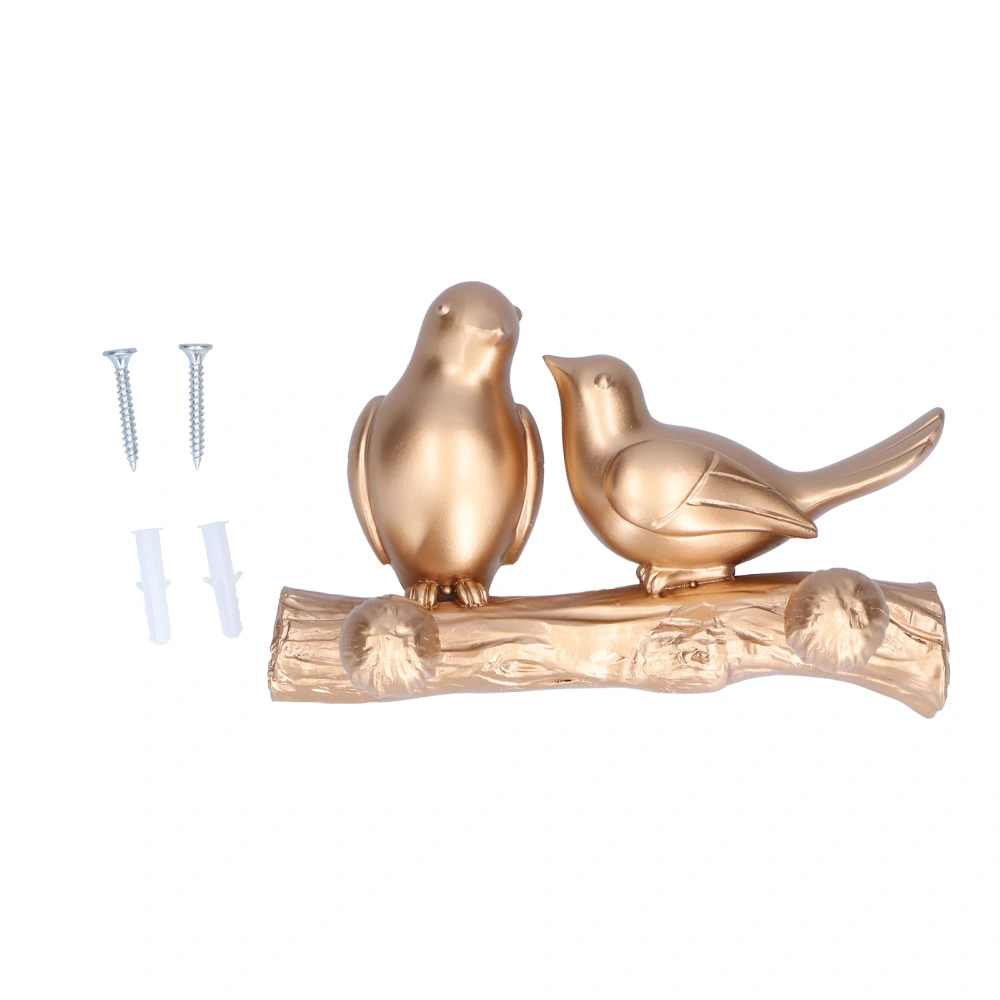 Coat Hook Resin Bird Key Hanger Wall Mounted Hat Towel Bag Hanger for Home Living Room KitchenGold