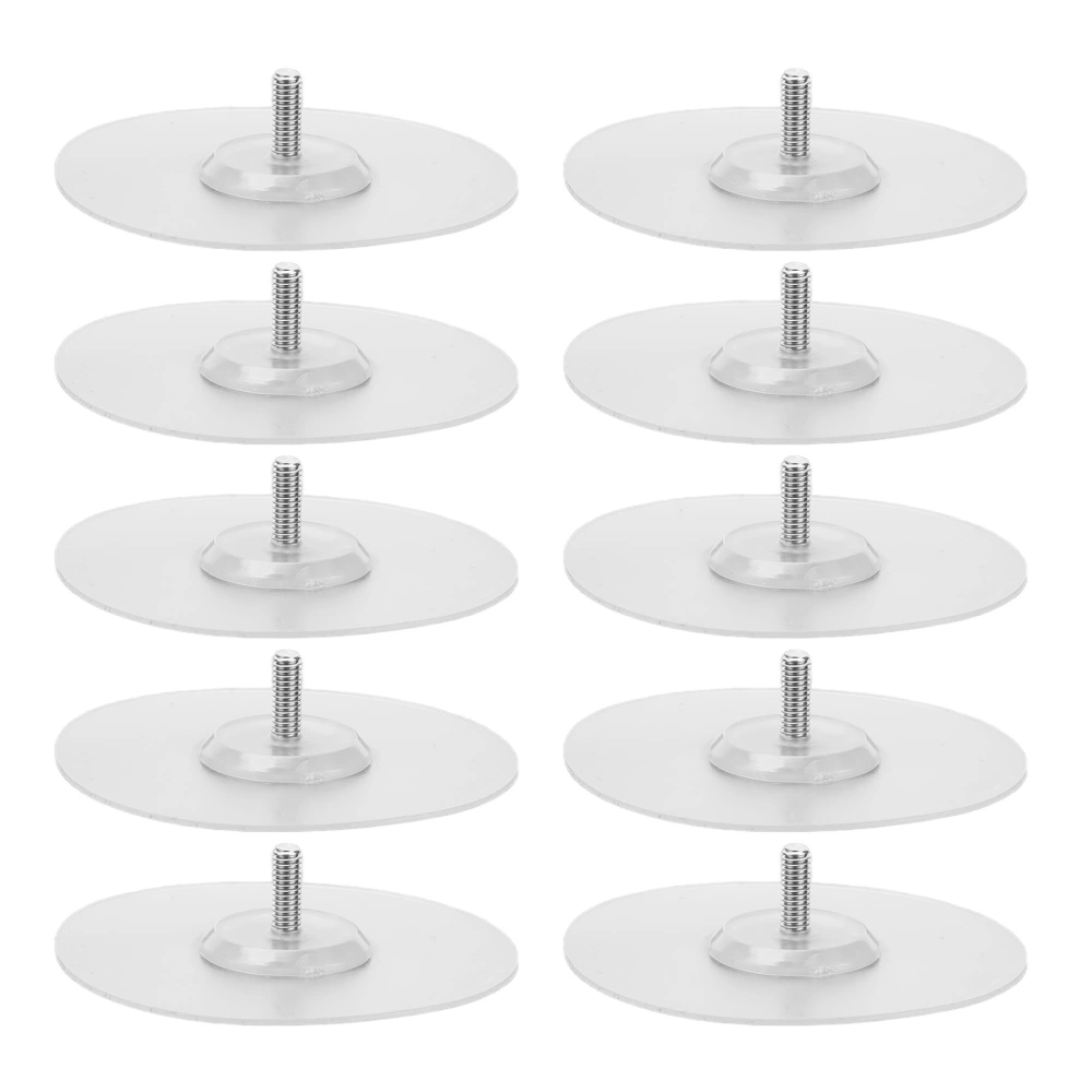 10PCS Strong Adhesive Disc Punch Free Waterproof Silicone Sticky Plate for Handle Clothes Hook Connection