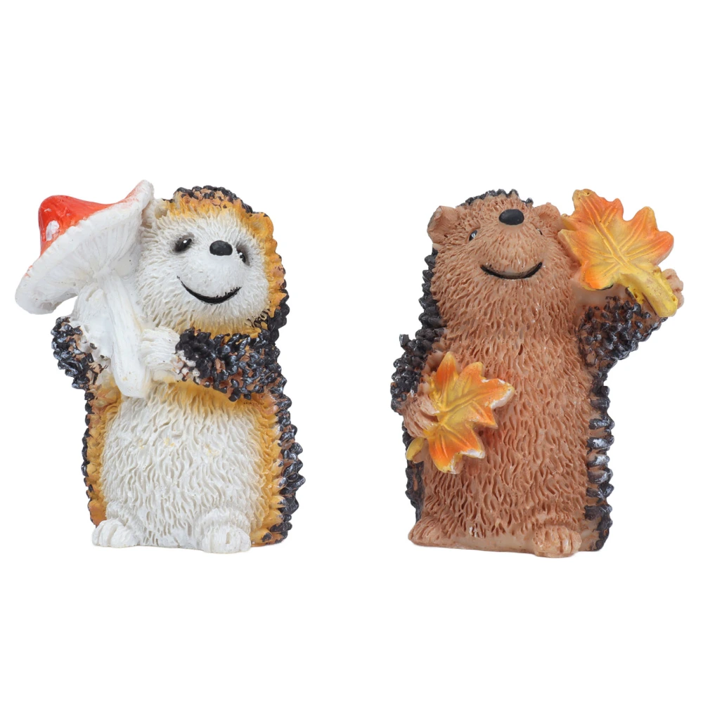 1 Pair Resin Hedgehog Ornament Micro Landscape Animal Decoration for Birthday Bedroom Study