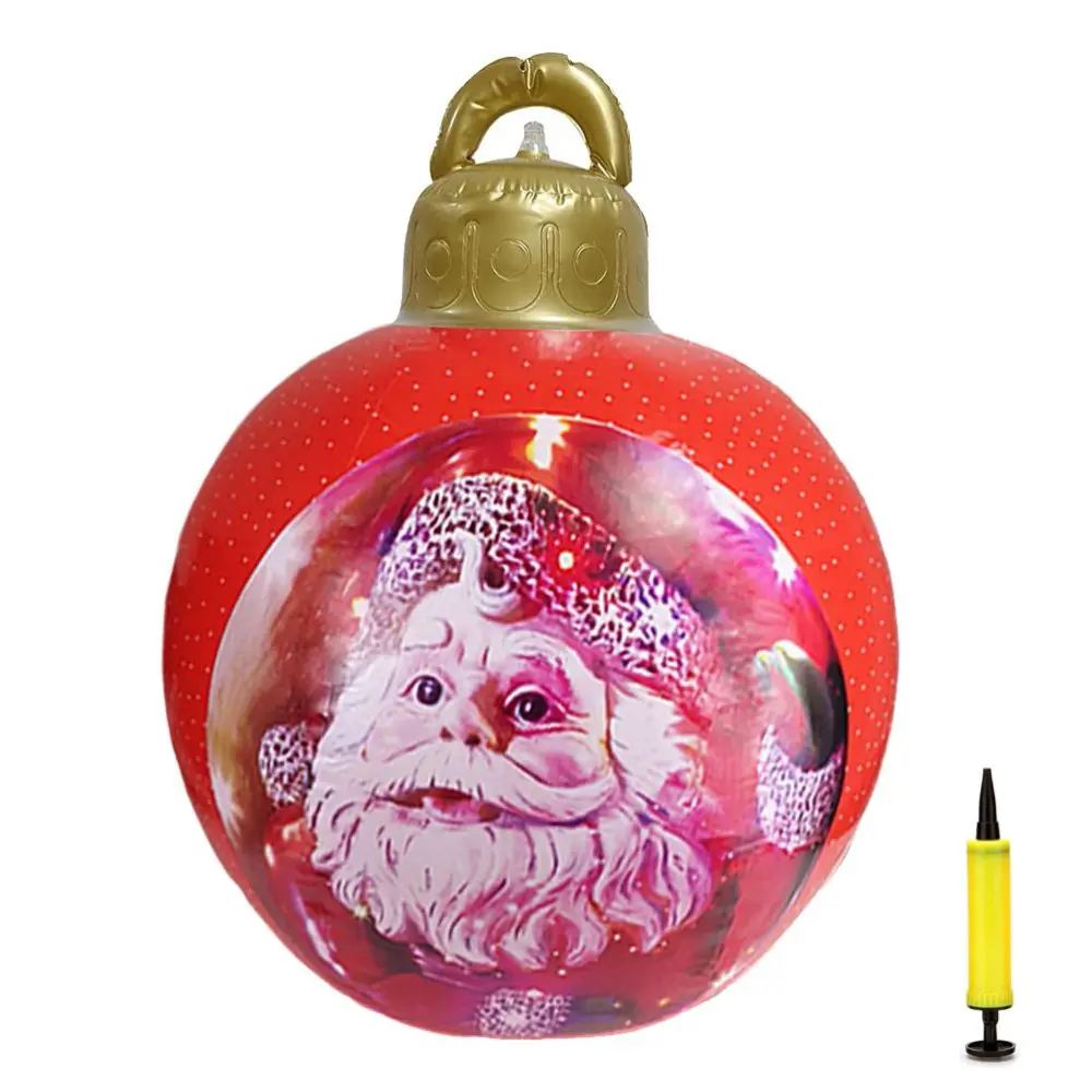 23.6 Inch Christmas Ball Christmas Indoor Outdoor Crafts Decoration PVC Inflatable Ball Family Christmas Holiday Party Ball