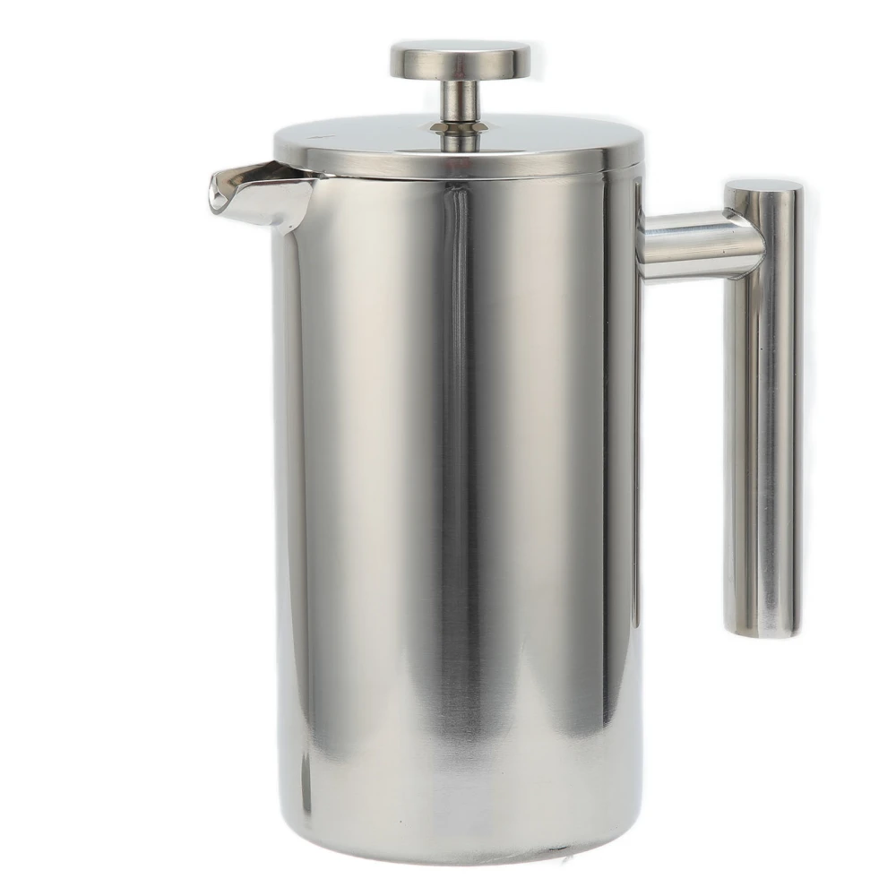 1000ML French Press Stainless Steel Coffee Pot Hand Brewed Coffee Tea Maker for Home