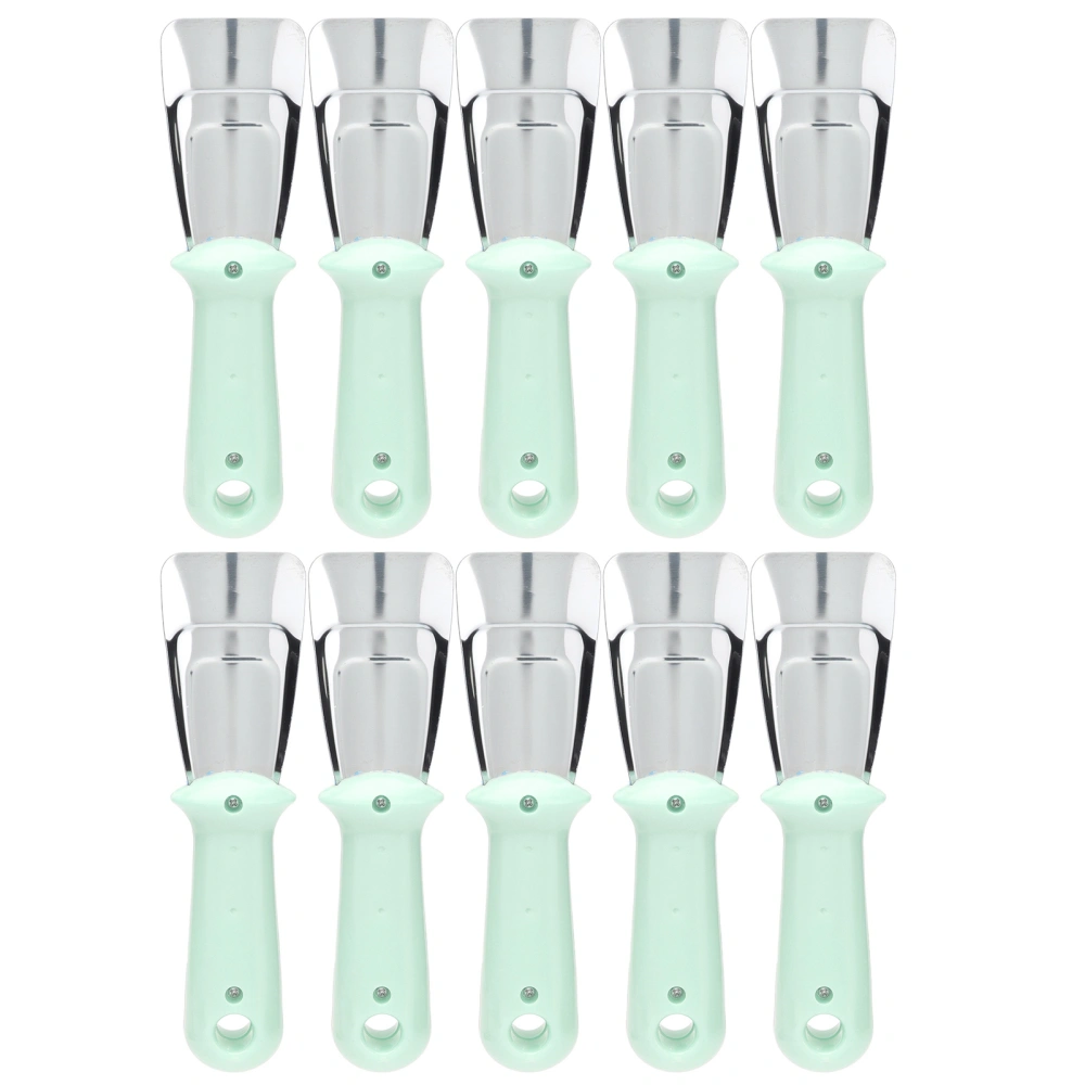 10 Pcs Ice Remover Shovel Kitchen Multifunctional Stainless Steel Ice Scraper for RefrigeratorGreen