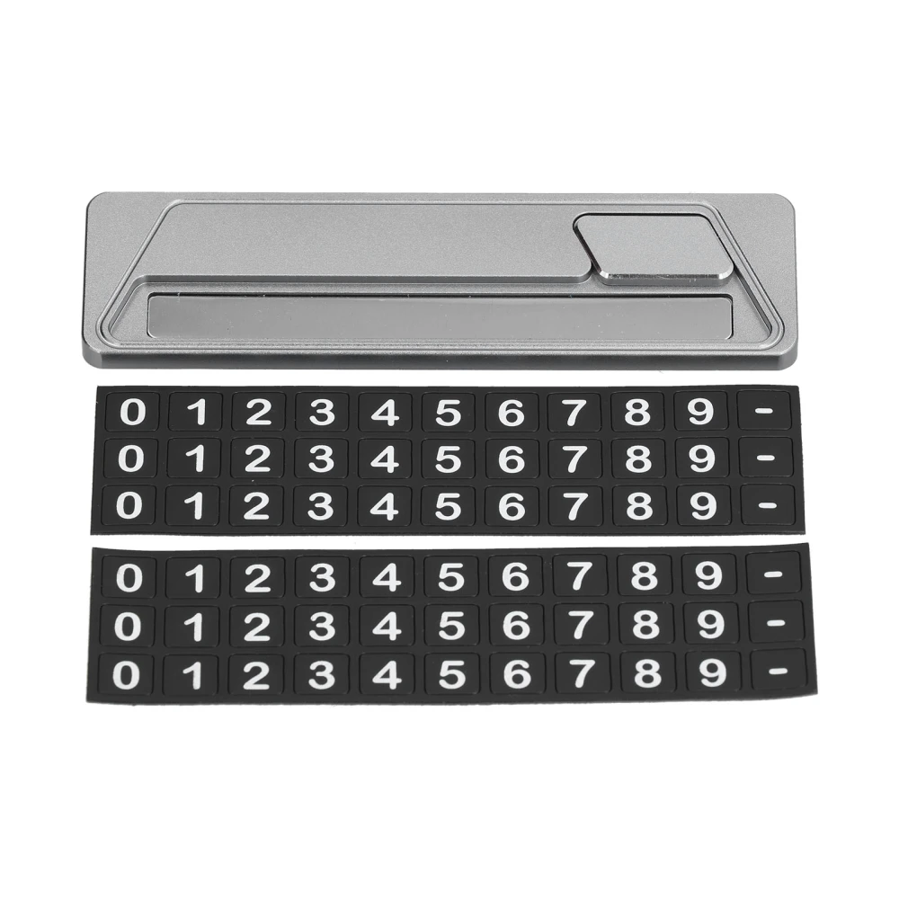 Temporary Parking Card Plate Aluminum Alloy Phone Number Card Plate Auto Parks Stop AccessoriesGrey