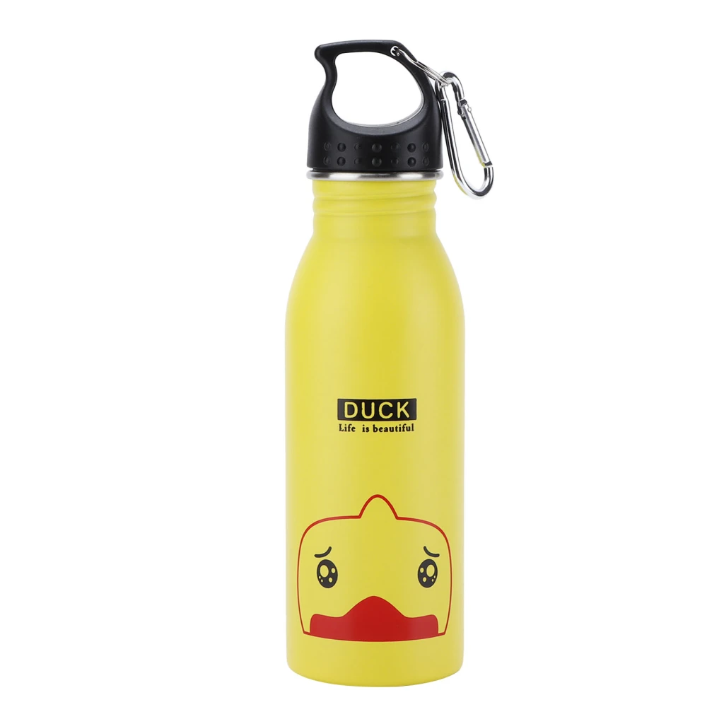 K601 Cute Cartoon Water Bottle Insulated Vacumm Stainless Steel Sport Water Bottle for KidYellow Duck