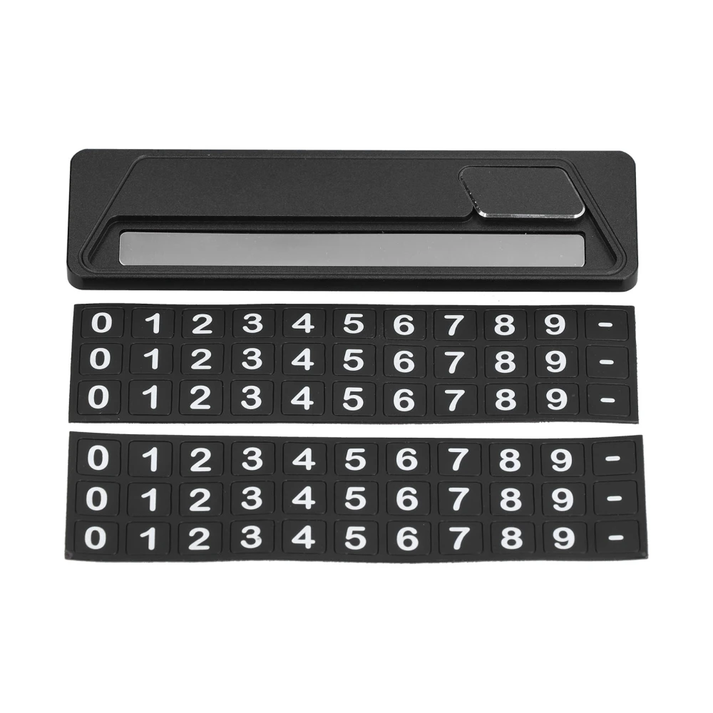 Temporary Parking Card Plate Aluminum Alloy Phone Number Card Plate Auto Parks Stop AccessoriesBlack